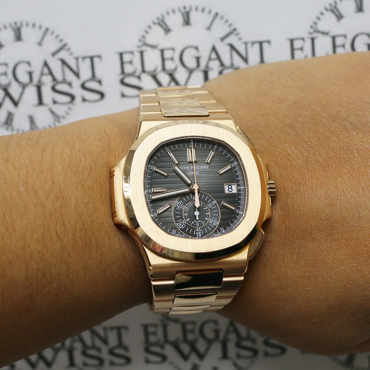 Patek Philippe 5980/1R-001 Rose Gold Nautilus Chronograph Watch Box Papers - Image 3