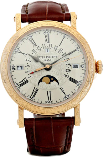 Patek Philippe Grand Complications Perpetual Calendar Day Month Moon Phases White Opaline Roman Dial | 5160R-001