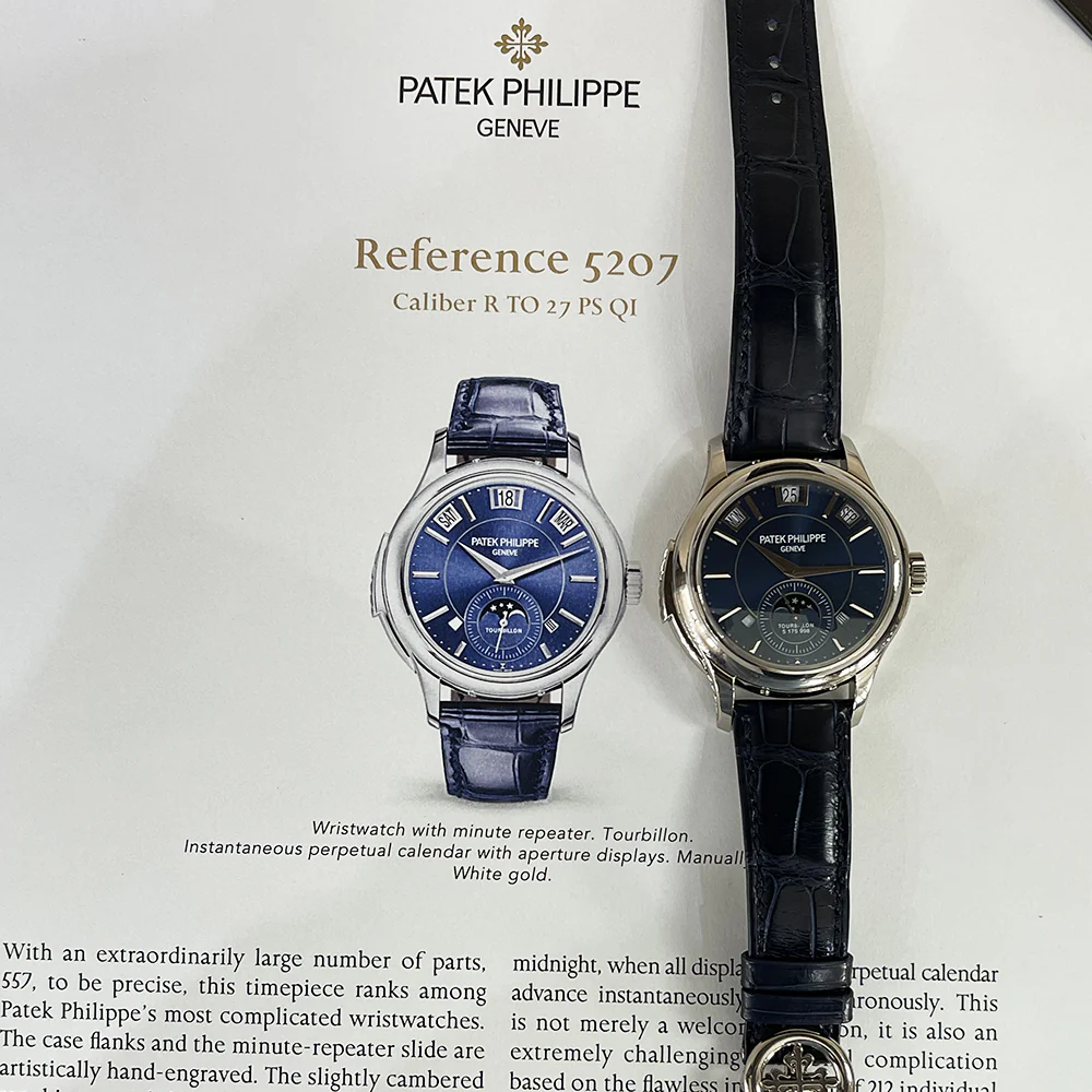Patek Philippe Minute Repeater Perpetual Calendar 5207G-001 White Gold With Blue Leather Watch Blue Dial 2020 - Image 7