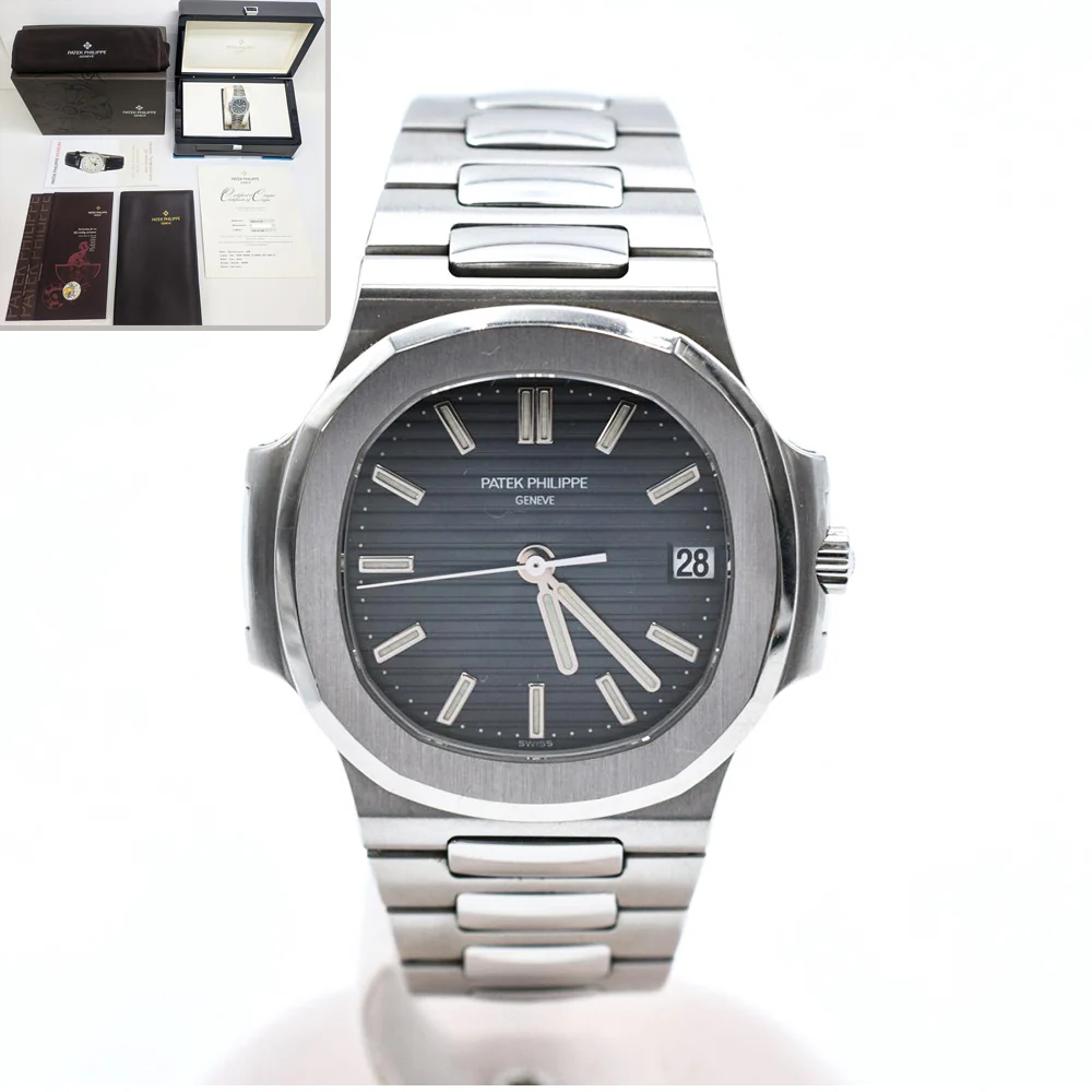 Patek Philippe Nautilus 38mm Blue Dial Steel Mens Watch 5800/1A-001 Box Papers