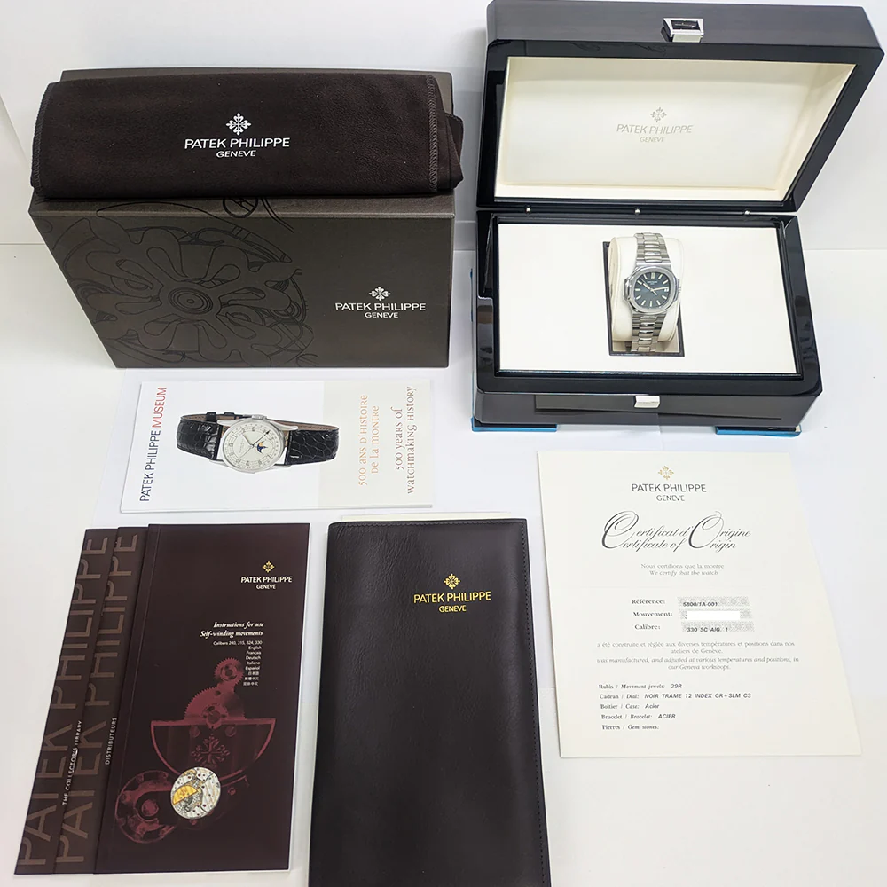 Patek Philippe Nautilus 38mm Blue Dial Steel Mens Watch 5800/1A-001 Box Papers - Image 2
