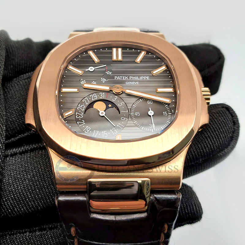 Patek Philippe Nautilus 40mm 18K Rose Gold Watch 5712R-001 Box Papers 2015 - Image 7