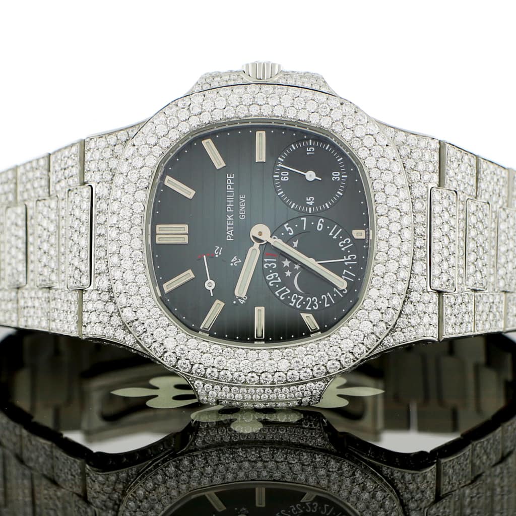 Patek Philippe Nautilus Annual Calendar Moonphase 41MM Black Dial Stainless Steel Watch 5712/1A-001 w/Diamond Bezel & Bracelet - Image 2