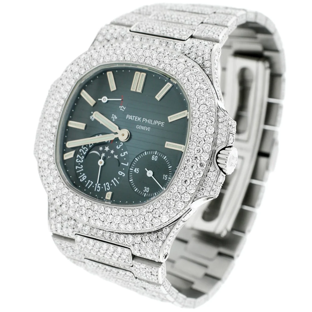 Patek Philippe Nautilus Annual Calendar Moonphase 41MM Black Dial Stainless Steel Watch 5712/1A-001 w/Diamond Bezel & Bracelet - Image 5