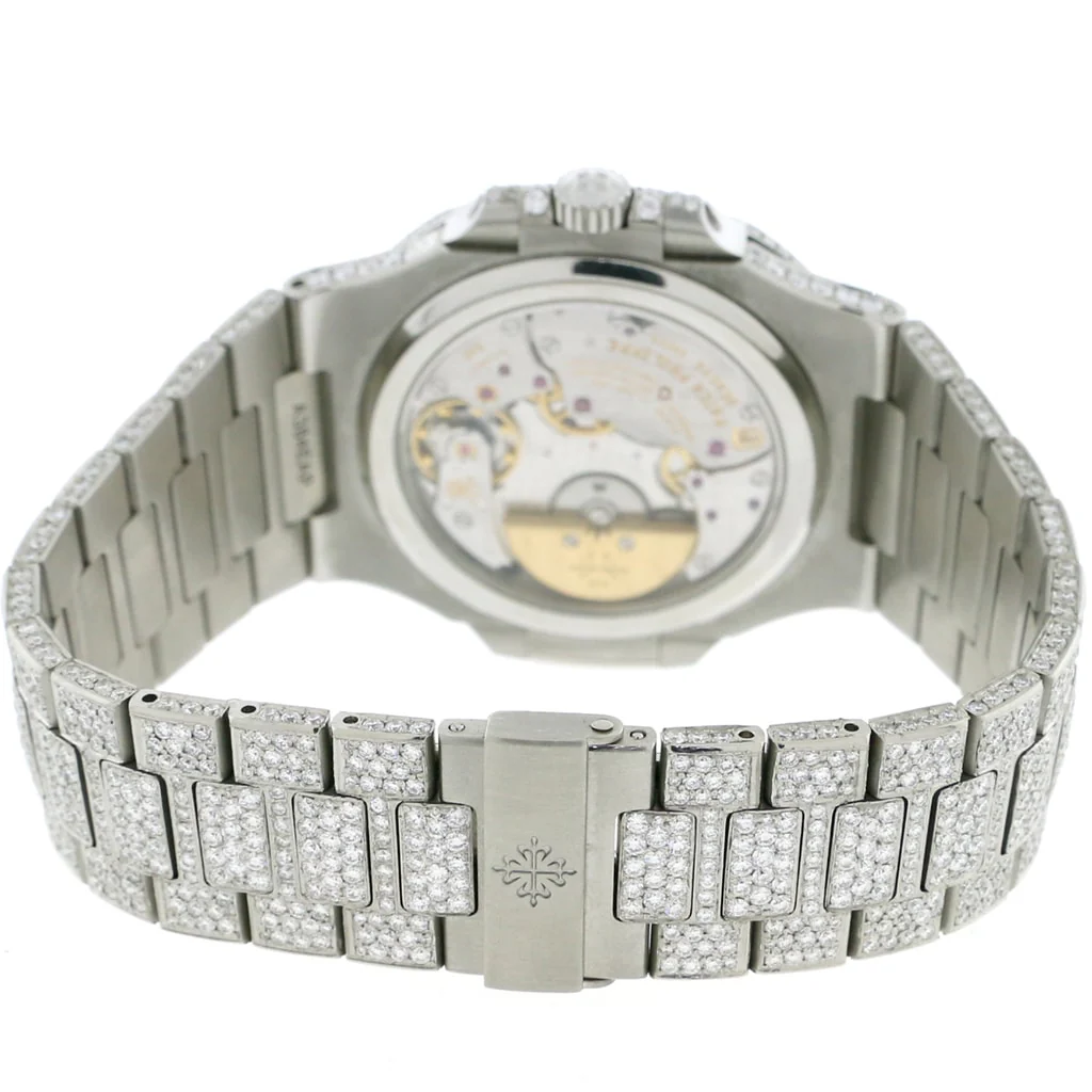 Patek Philippe Nautilus Annual Calendar Moonphase 41MM Black Dial Stainless Steel Watch 5712/1A-001 w/Diamond Bezel & Bracelet - Image 7