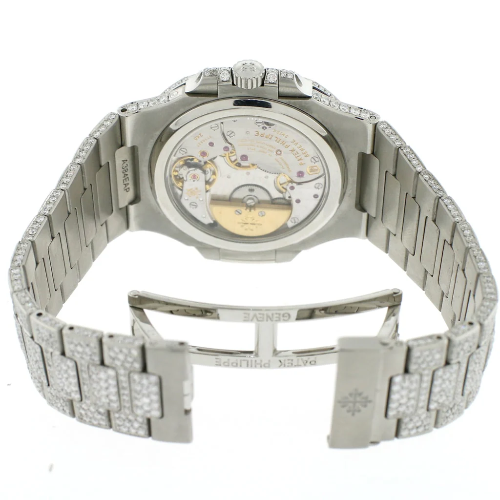 Patek Philippe Nautilus Annual Calendar Moonphase 41MM Black Dial Stainless Steel Watch 5712/1A-001 w/Diamond Bezel & Bracelet - Image 8