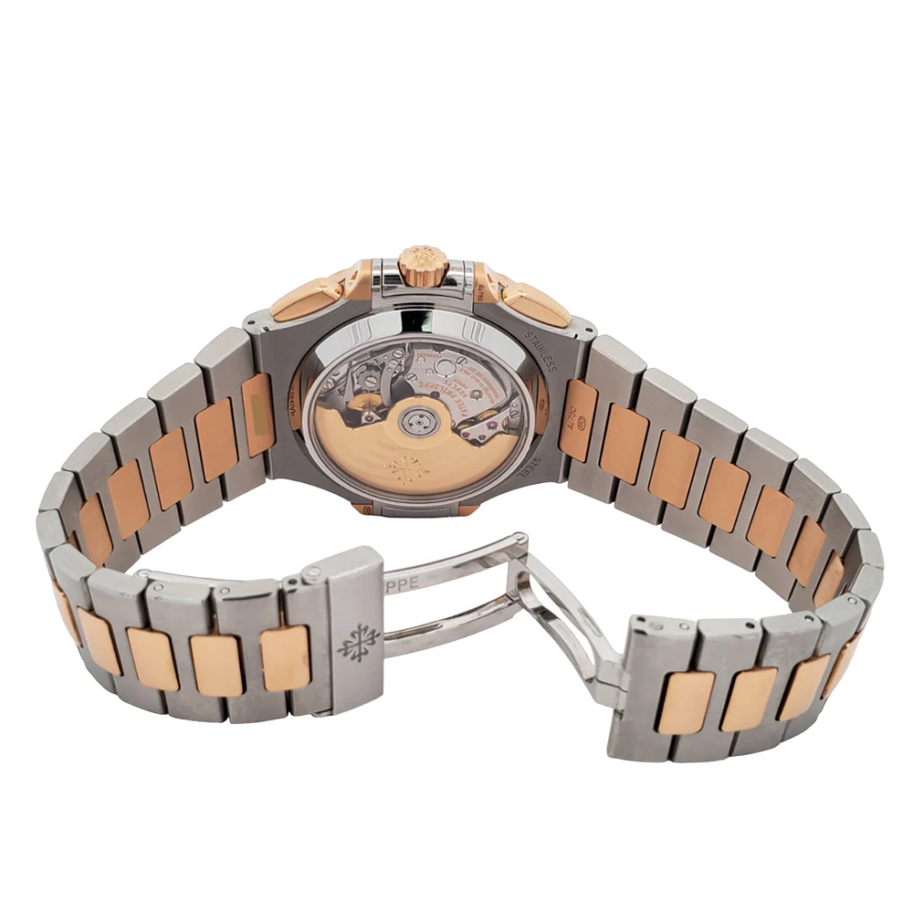 Patek Philippe Nautilus Chronograph 40.5mm 5980/1AR-001 Blue Dial 2-Tone Rose Gold/Steel Watch 2017 Box Papers - Image 9