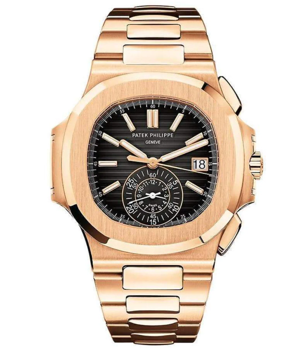 Patek Philippe Nautilus Chronograph 40.5mm Black Gradient Dial Rose Gold Watch 5980/1R-001 Box Papers