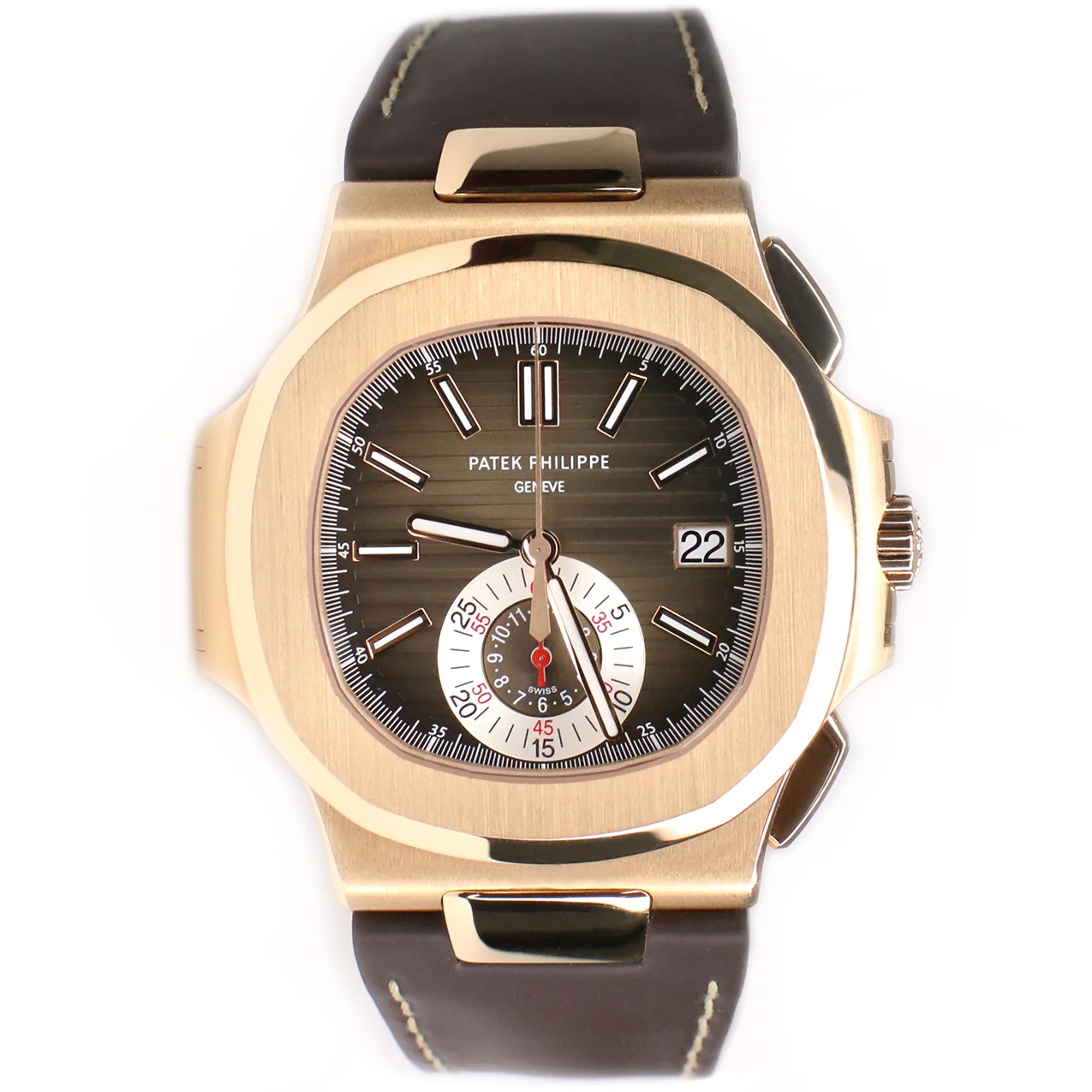 Patek Philippe 5980R Nautilus Chronograph Rose Gold Watch Box Papers