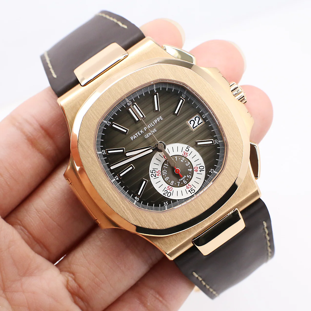Patek Philippe 5980R Nautilus Chronograph Rose Gold Watch Box Papers - Image 3