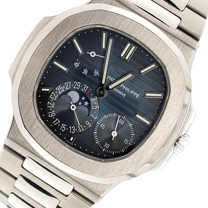 Patek Philippe Nautilus Moohphase 40mm Blue Dial Stainless Steel Watch 5712/1A Box Papers 2013 - Image 2