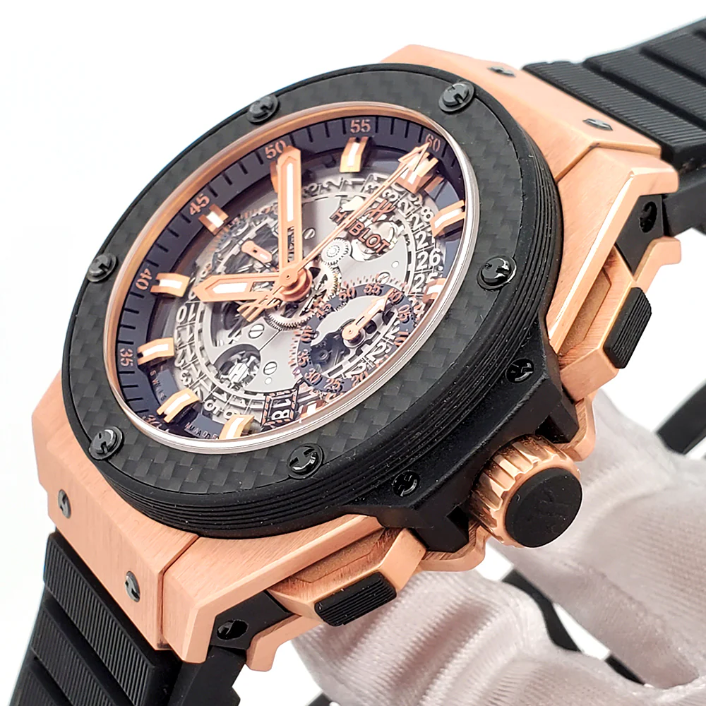 Rare Hublot Unico King Power Rose Gold Ceramic 48mm Watch 701.OQ.0180.RX Papers/Tag - Image 3