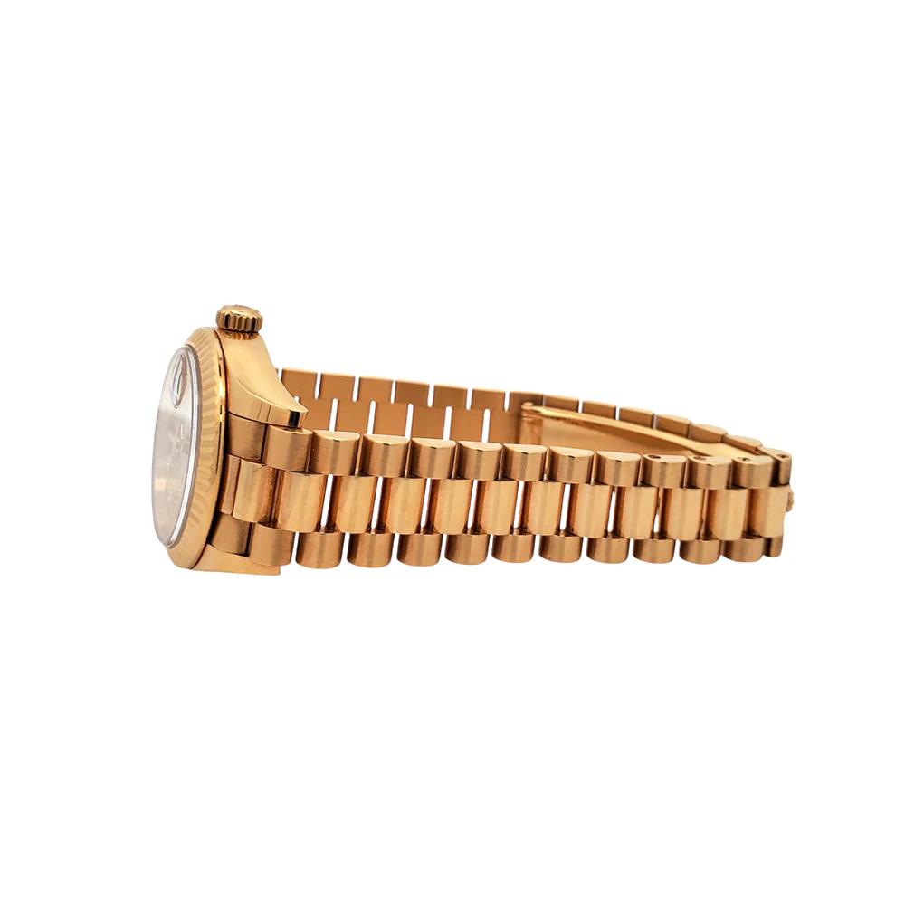 Rolex 28mm President Factory 9P IX Star Champagne Diamond Dial Yellow Gold Watch 279178 Box Papers - Image 4