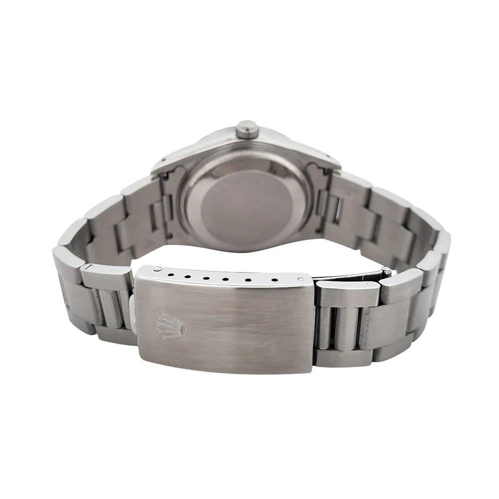 Rolex Air-King 34mm 14010 Blue Roman Dial Engine Turned Bezel Steel Oyster Watch - Image 5