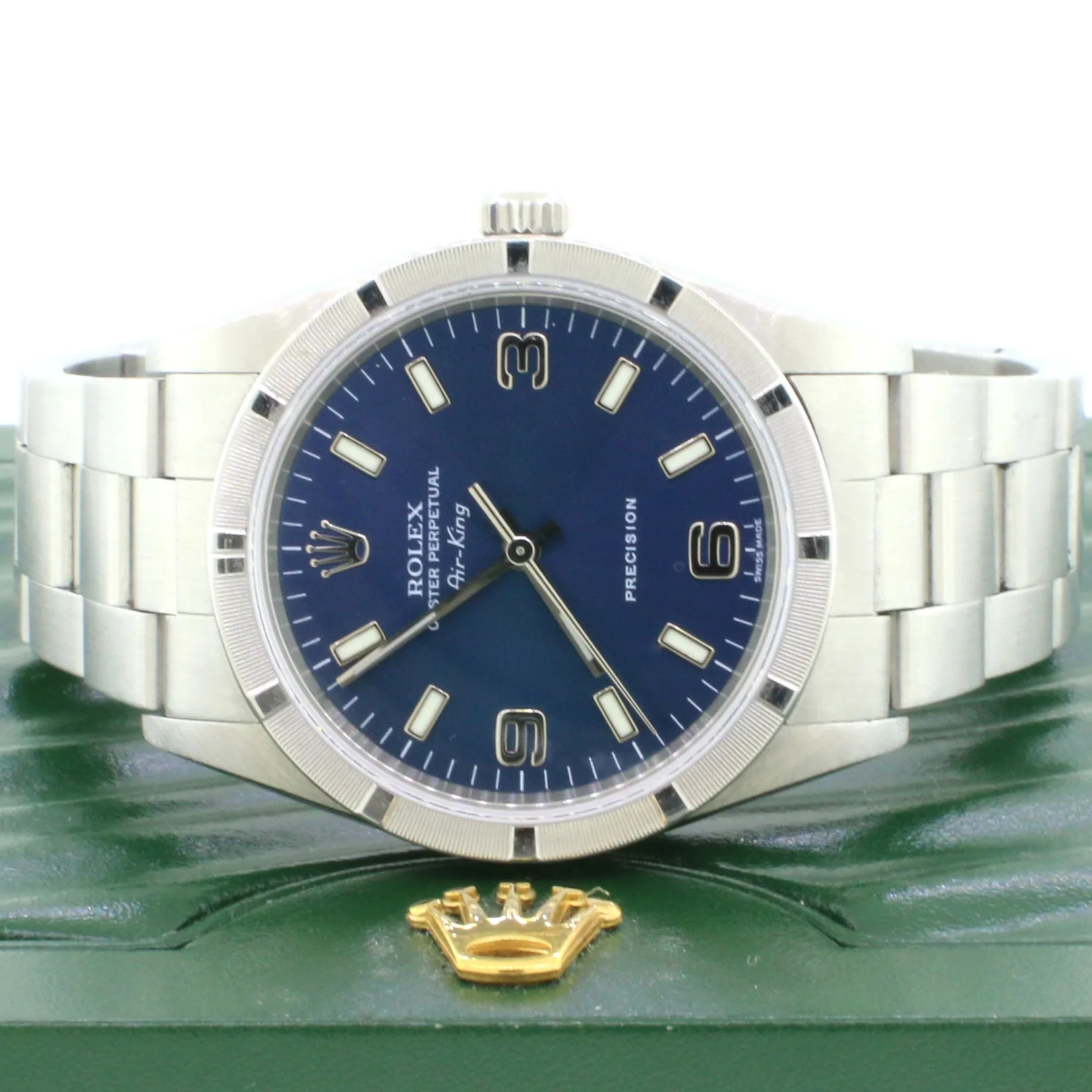 Rolex Air-King 34MM Blue Arabic/Index Dial Stainless Steel Oyster Watch 14010M - Image 2