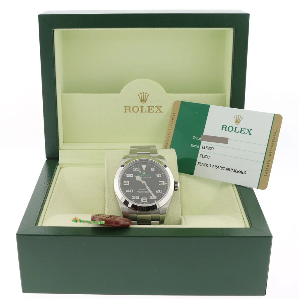 Rolex Air-King Factory Black Dial 40MM Smooth Bezel Automatic Stainless Steel Oyster Mens Watch 116900 - Image 3