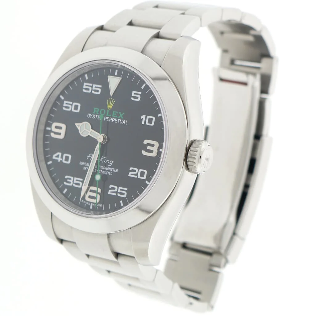 Rolex Air-King Factory Black Dial 40MM Smooth Bezel Automatic Stainless Steel Oyster Mens Watch 116900 - Image 4