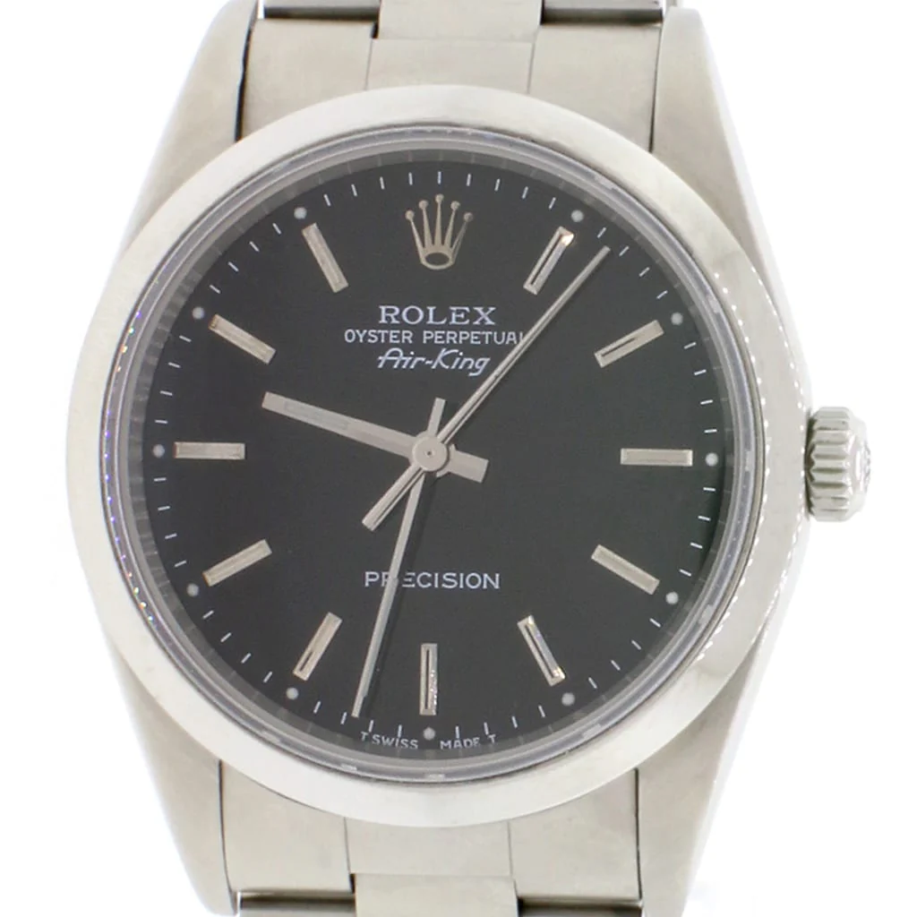 Rolex Air-King Factory Black Index Dial 34MM Automatic Stainless Steel Oyster Watch 14000 - Image 4