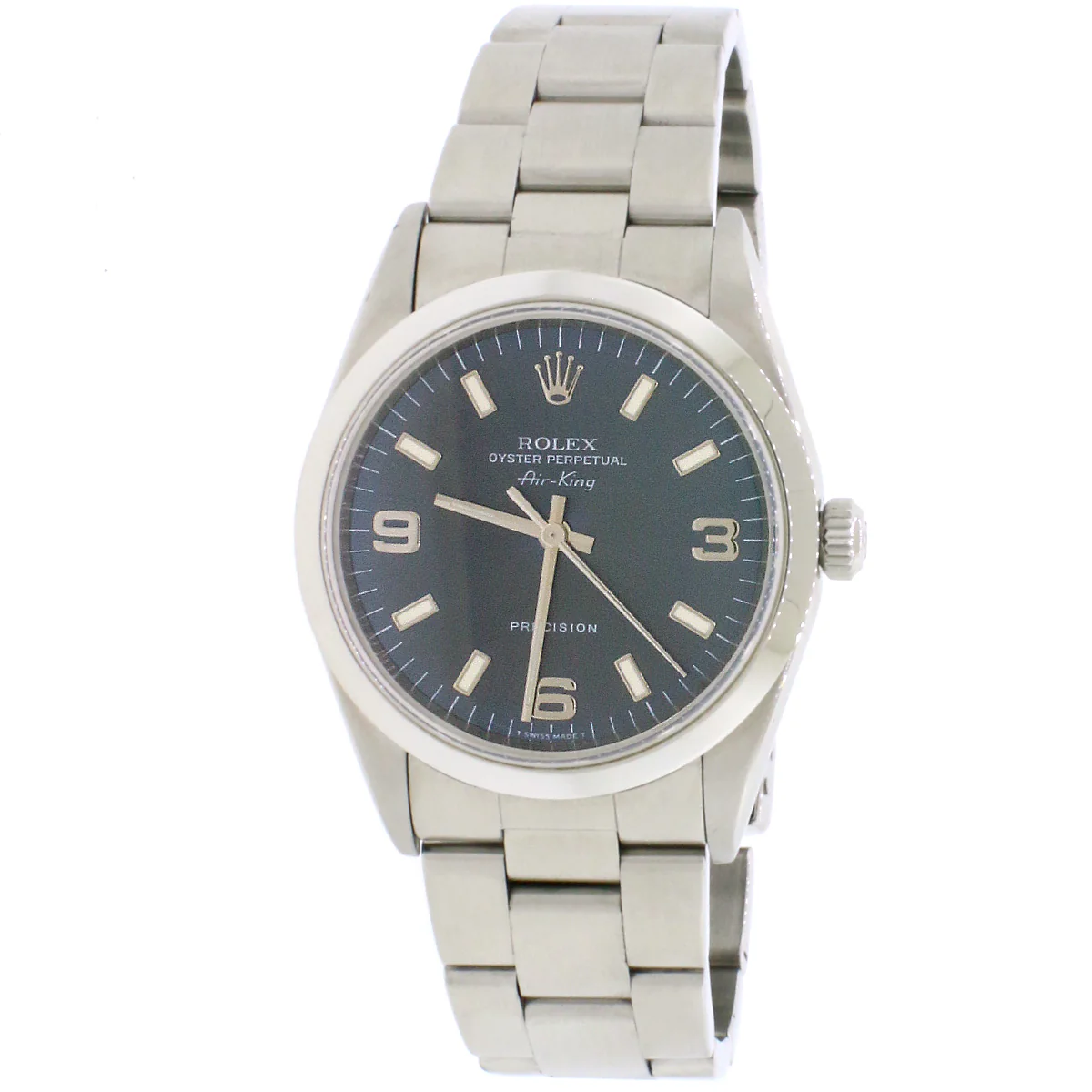 Rolex Air-King Factory Blue Index Dial 34MM Automatic Stainless Steel Oyster Watch 14000