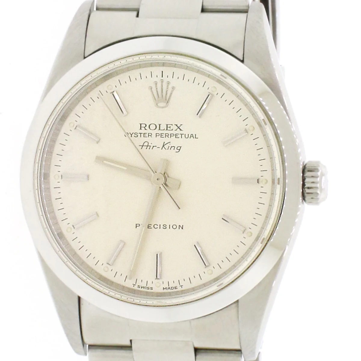 Rolex Air-King Factory Silver Index Dial 34MM Automatic Stainless Steel Oyster Watch 14000 - Image 4