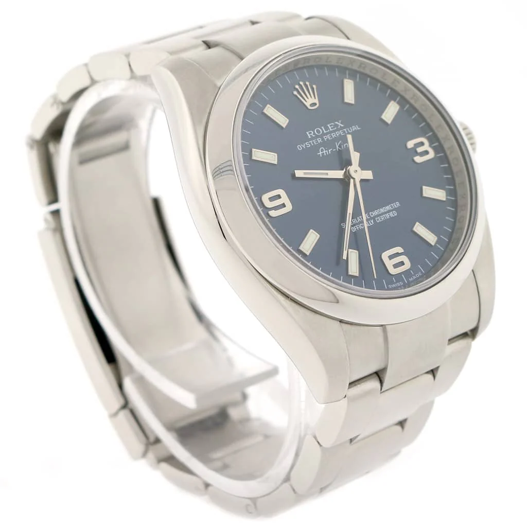 Rolex Air-King Original Blue Arabic/Index Dial 34MM Domed Bezel Automatic Stainless Steel Oyster Mens Watch 114200 - Image 4