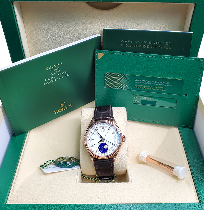 Rolex Cellini Moonphase 39mm 50535 Everose Gold Watch 2021 Box/Papers/Pin Pusher
