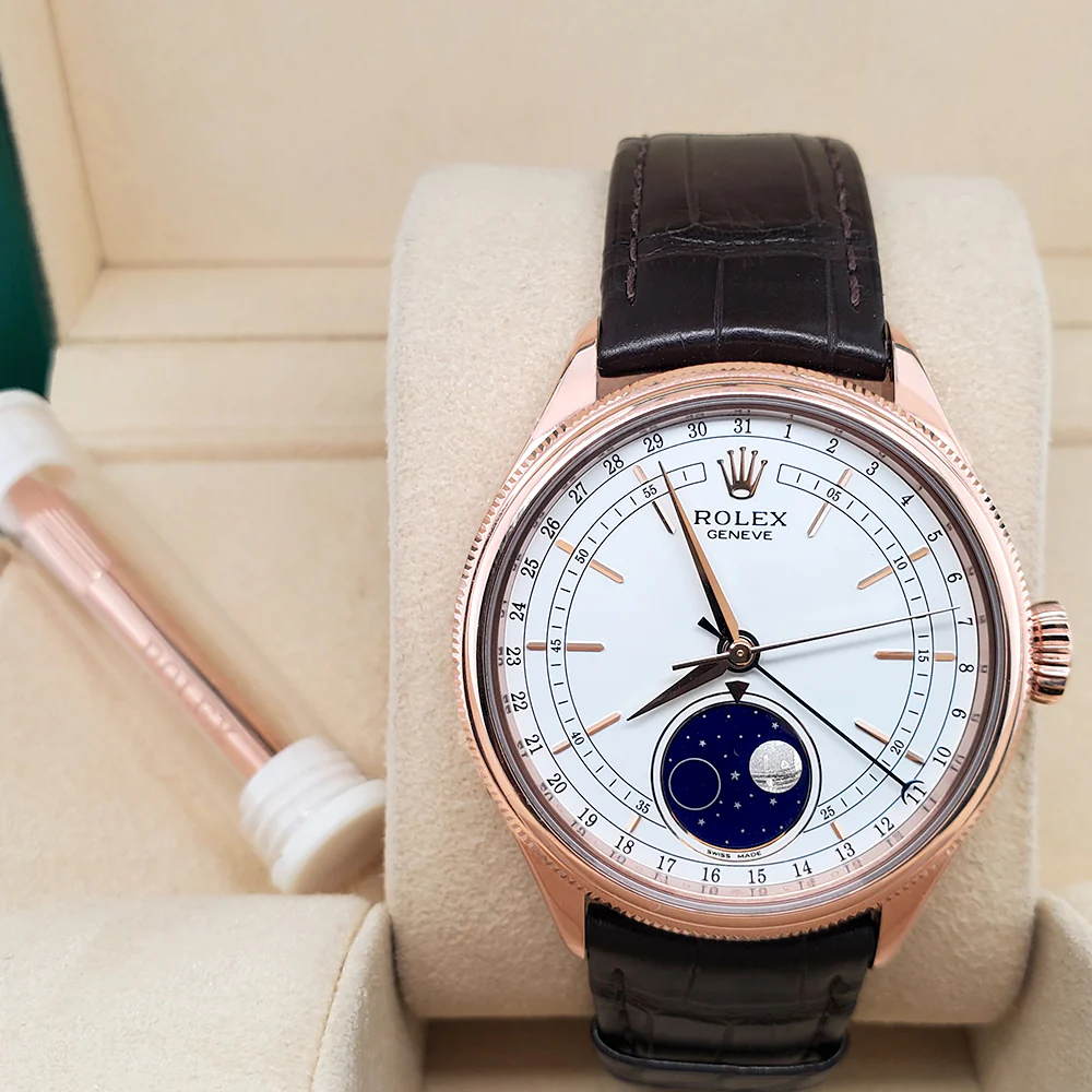 Rolex Cellini Moonphase 39mm 50535 Everose Gold Watch 2021 Box/Papers/Pin Pusher - Image 3