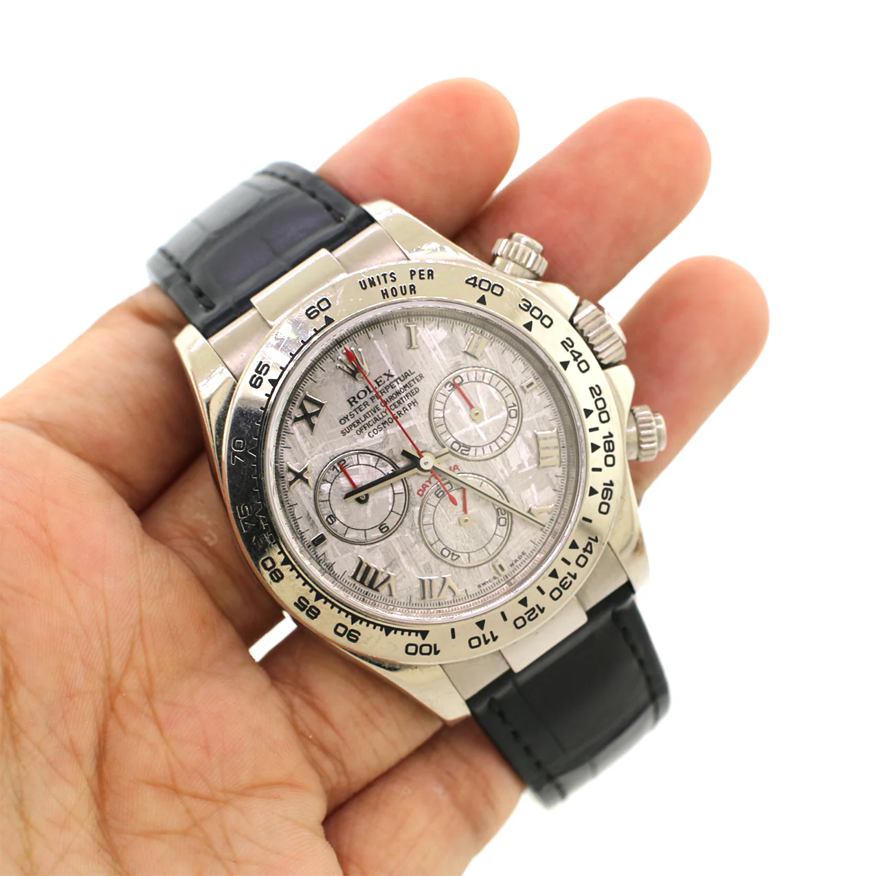 Rolex Cosmograph Daytona 18K White Gold Factory Meteorite Dial Mens Watch 116519 - Image 5