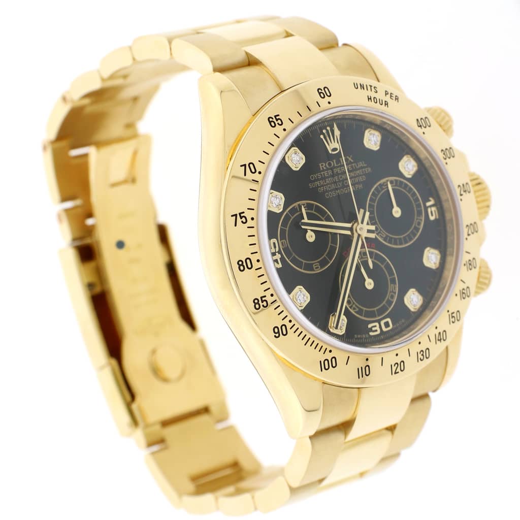 Rolex Cosmograph Daytona 18K Yellow Gold Factory Diamond Dial 40MM Automatic Mens Oyster Watch 116528 - Image 9