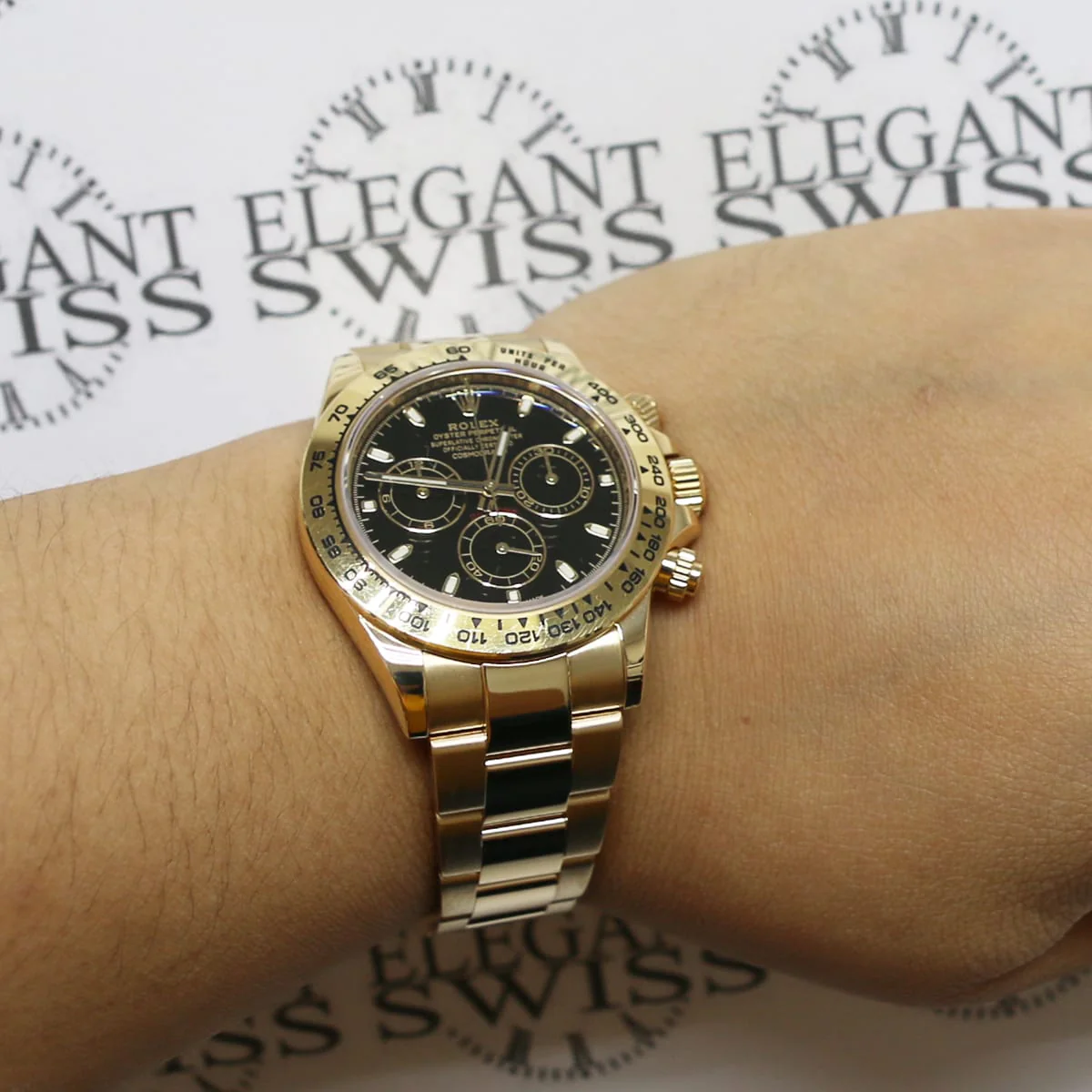 2015 Rolex Cosmograph Daytona 18K Yellow Gold Factory Black Index Dial 40MM Automatic Mens Oyster Watch 116508 - Image 3