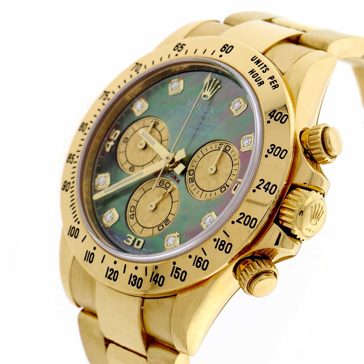 Rolex Cosmograph Daytona 18K Yellow Gold Original Dark Mother of Pearl Diamond Dial 40MM Automatic Mens Watch 116508 - Image 11
