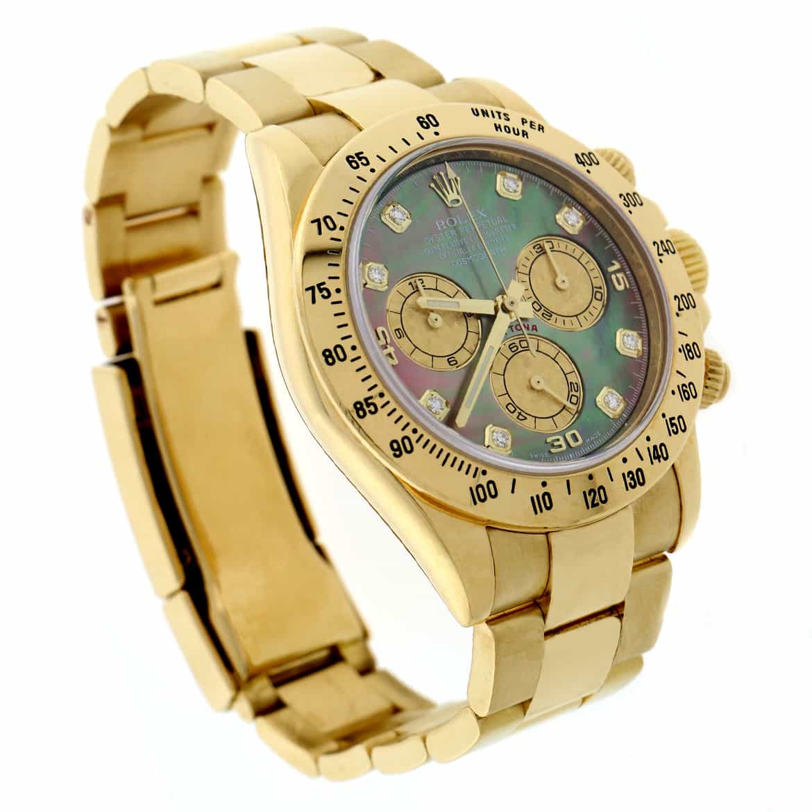 Rolex Cosmograph Daytona 18K Yellow Gold Original Dark Mother of Pearl Diamond Dial 40MM Automatic Mens Watch 116508 - Image 6
