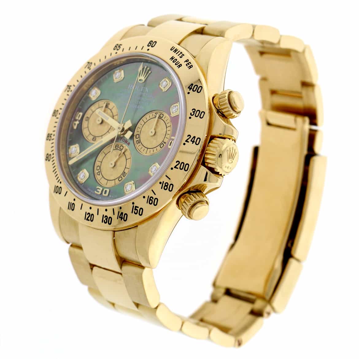 Rolex Cosmograph Daytona 18K Yellow Gold Original Dark Mother of Pearl Diamond Dial 40MM Automatic Mens Watch 116508 - Image 7