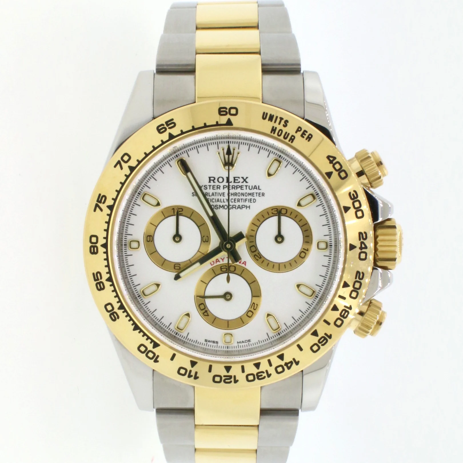Rolex Cosmograph Daytona 18K Yellow Gold/Stainless Steel 40mm Watch 116503 Box Papers