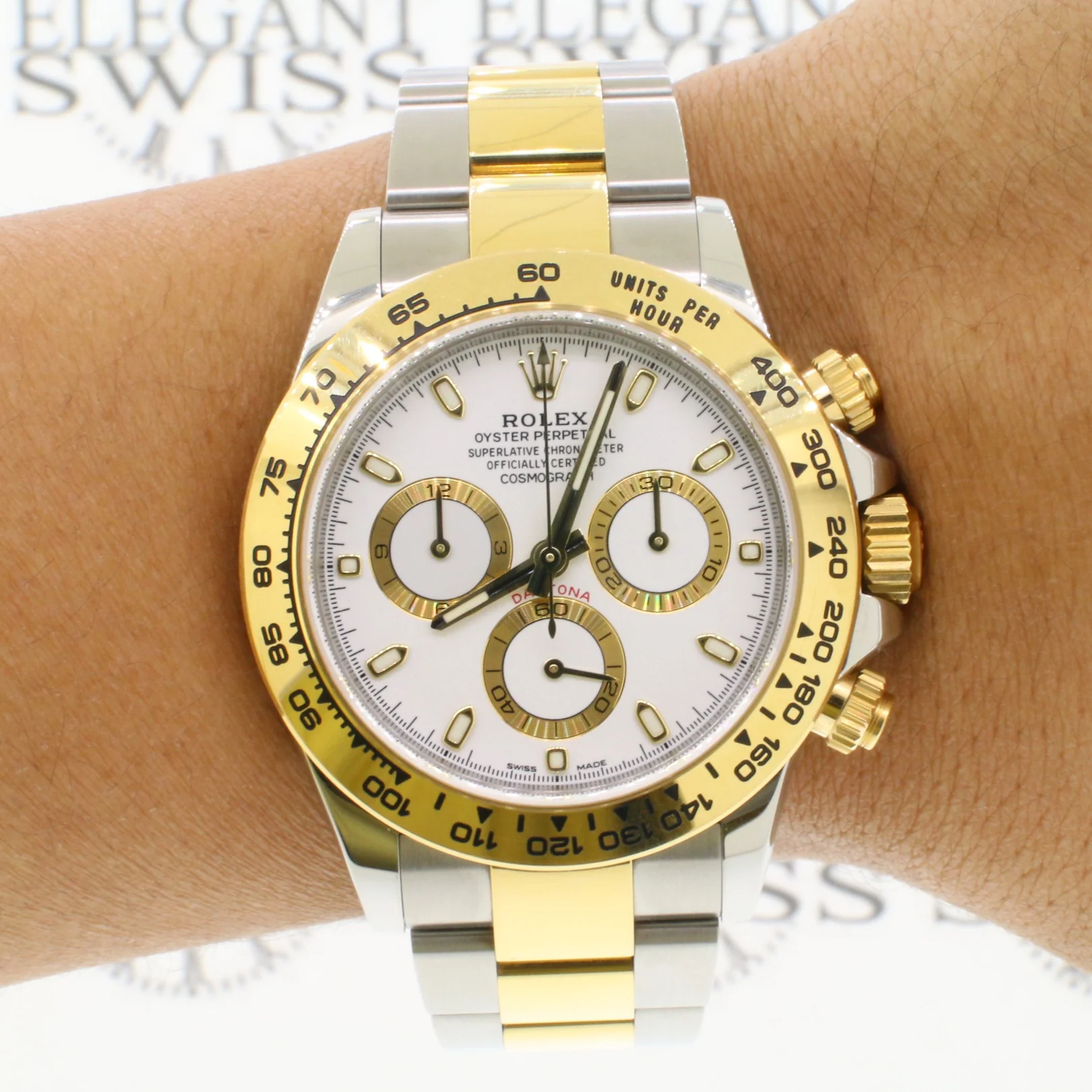 Rolex Cosmograph Daytona 18K Yellow Gold/Stainless Steel 40mm Watch 116503 Box Papers - Image 4