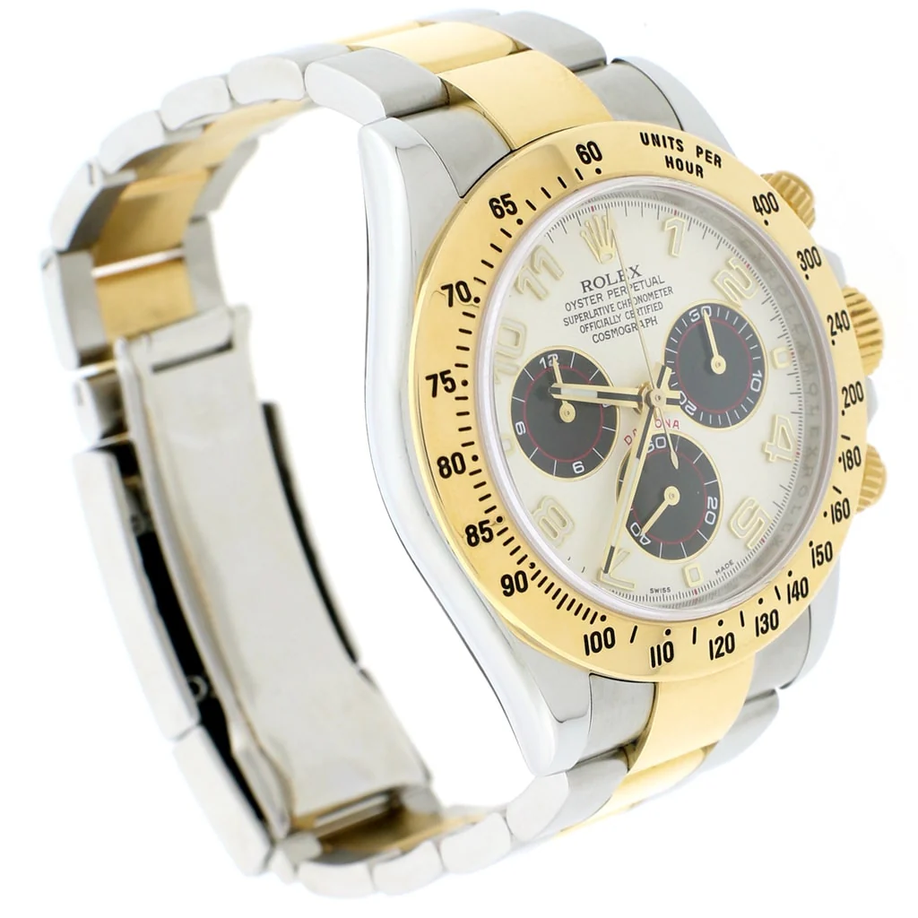Rolex Cosmograph Daytona 2-Tone 18K Yellow Gold/Steel 40mm Ivory Dial Automatic Oyster Mens Watch 116523 - Image 3