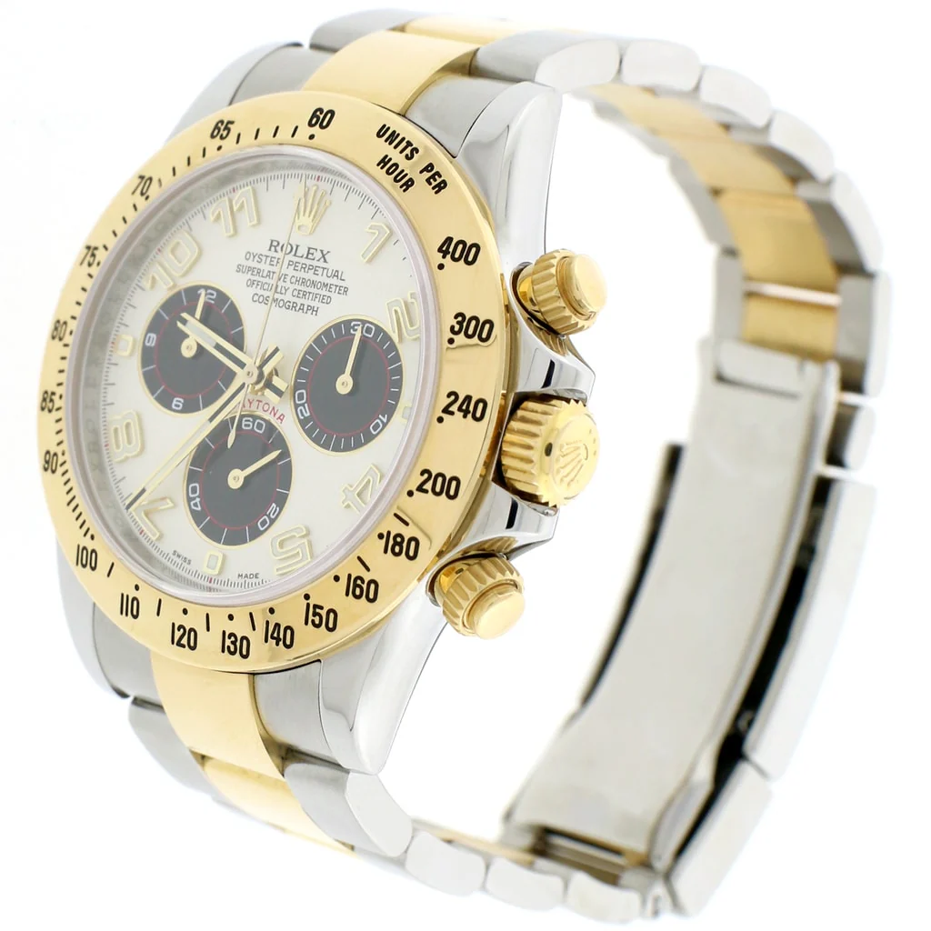 Rolex Cosmograph Daytona 2-Tone 18K Yellow Gold/Steel 40mm Ivory Dial Automatic Oyster Mens Watch 116523 - Image 4