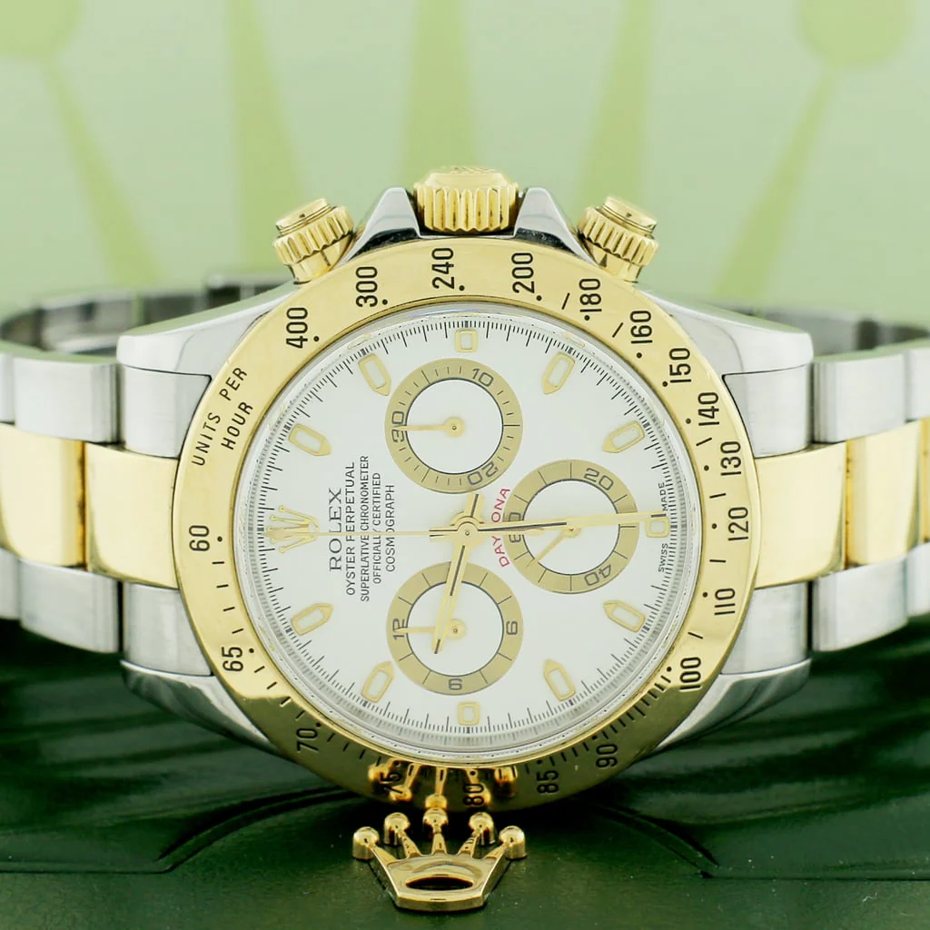 Rolex Cosmograph Daytona 2-Tone 18K Yellow Gold/Steel Factory White Dial 40mm Automatic Oyster Mens Watch 116523 - Image 2