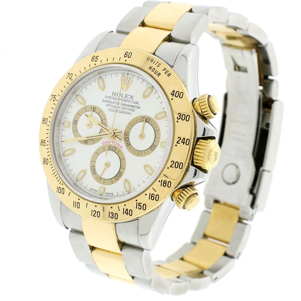 Rolex Cosmograph Daytona 2-Tone 18K Yellow Gold/Steel Factory White Dial 40mm Automatic Oyster Mens Watch 116523 - Image 4