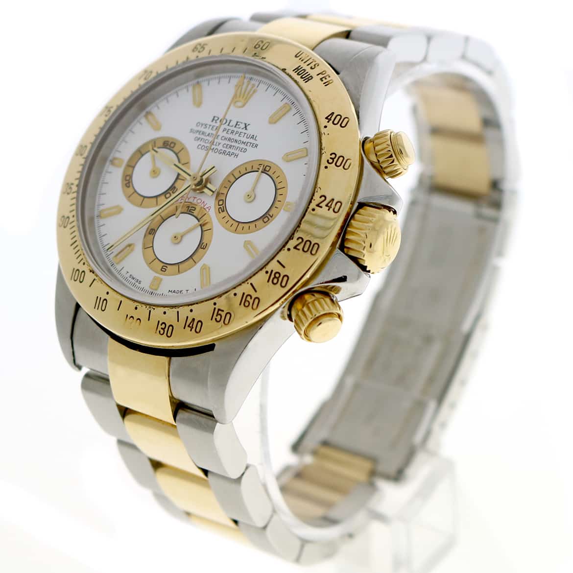 Rolex Cosmograph Daytona 2-Tone 18K Yellow Gold/Steel Original White Index Dial 40mm Automatic Oyster Watch 16523 - Image 4