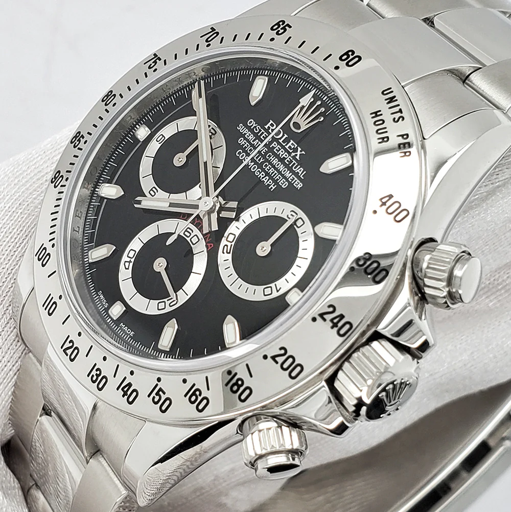 Rolex Cosmograph Daytona 40mm 116520 Black Dial Steel Watch Box Papers - Image 2