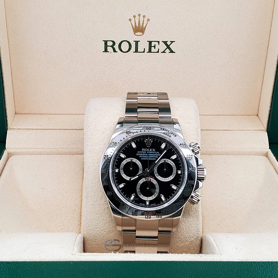 Rolex Cosmograph Daytona 40MM Black Dial Stainless Steel Watch 116520 - Image 3