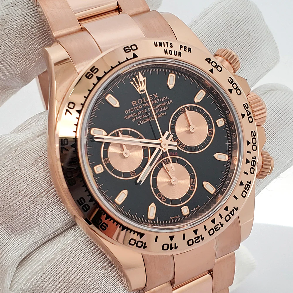 Rolex Cosmograph Daytona 40mm Rose Gold Black Dial Watch 116505 - Image 4