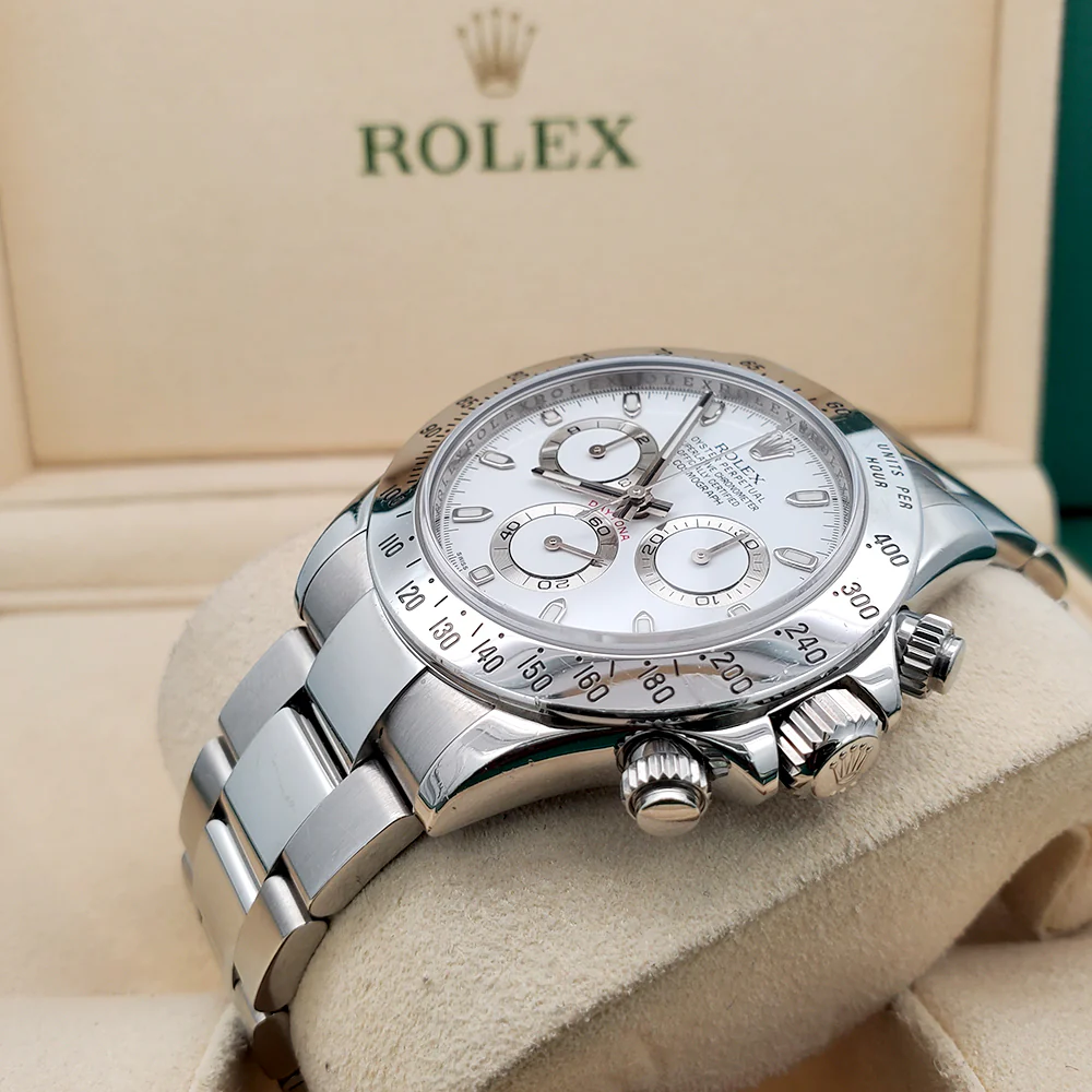 Rolex Cosmograph Daytona 40mm White Dial Steel Watch 116520 Box Papers - Image 4