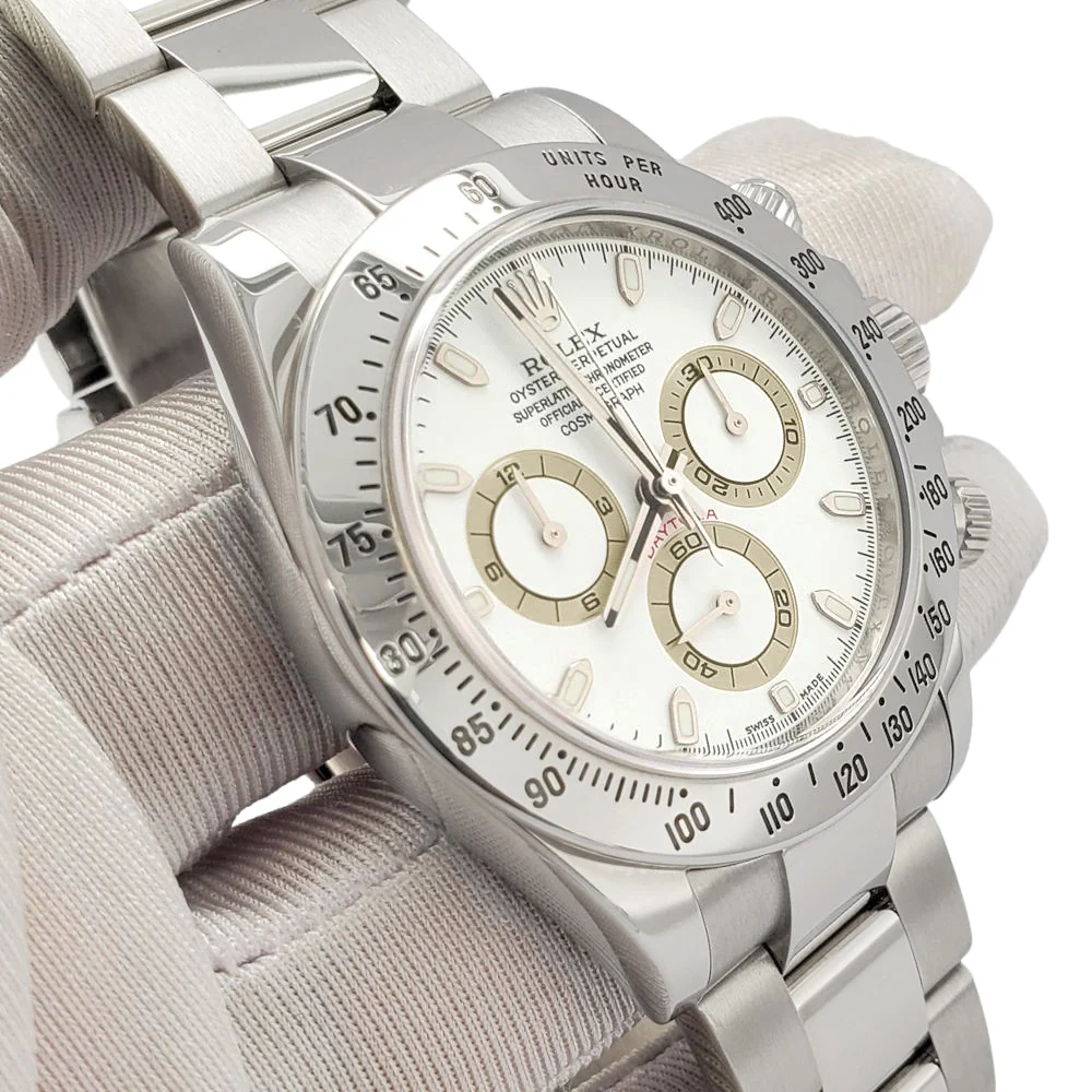 Rolex Cosmograph Daytona 40mm White Dial Steel Watch 116520 Box Papers - Image 3