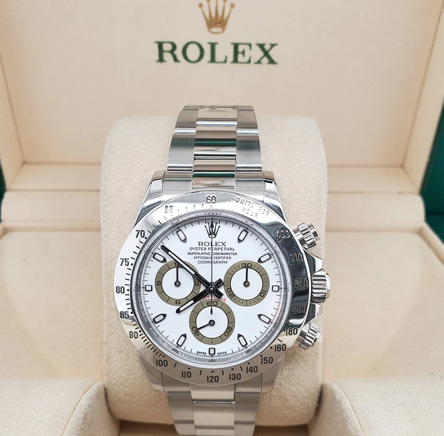 Rolex Cosmograph Daytona 40mm White Dial Steel Watch 116520 Box Papers - Image 4