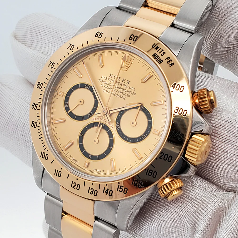 Rolex Cosmograph Daytona 40mm Zenith 2-Tone Yellow Gold/Steel Oyster Watch 16523 Box Papers - Image 2