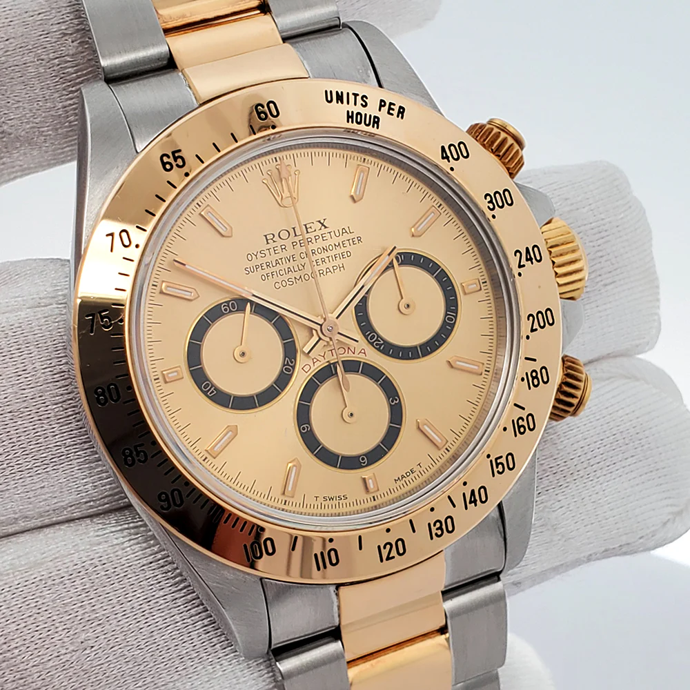 Rolex Cosmograph Daytona 40mm Zenith 2-Tone Yellow Gold/Steel Oyster Watch 16523 Box Papers - Image 3
