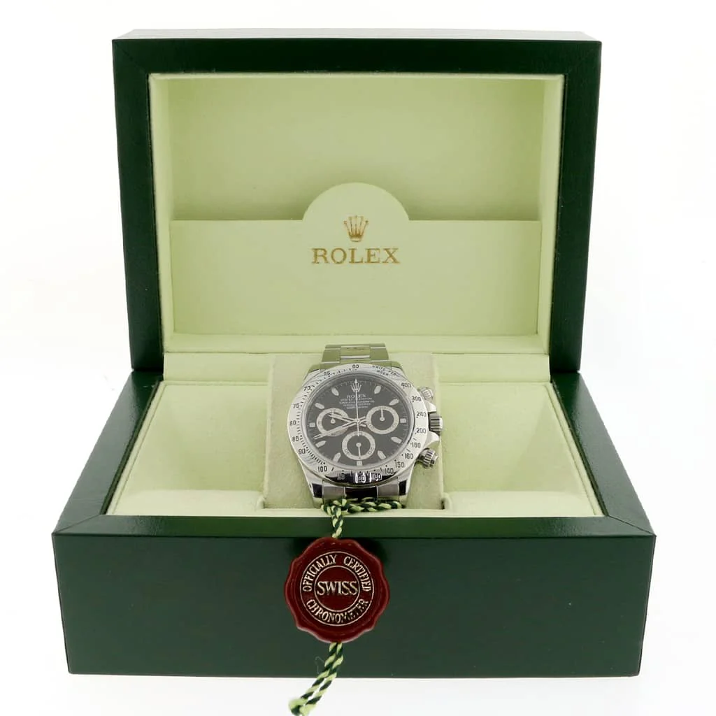 Rolex Cosmograph Daytona Black Dial 40MM Automatic Stainless Steel Mens Oyster Watch 116520 - Image 3