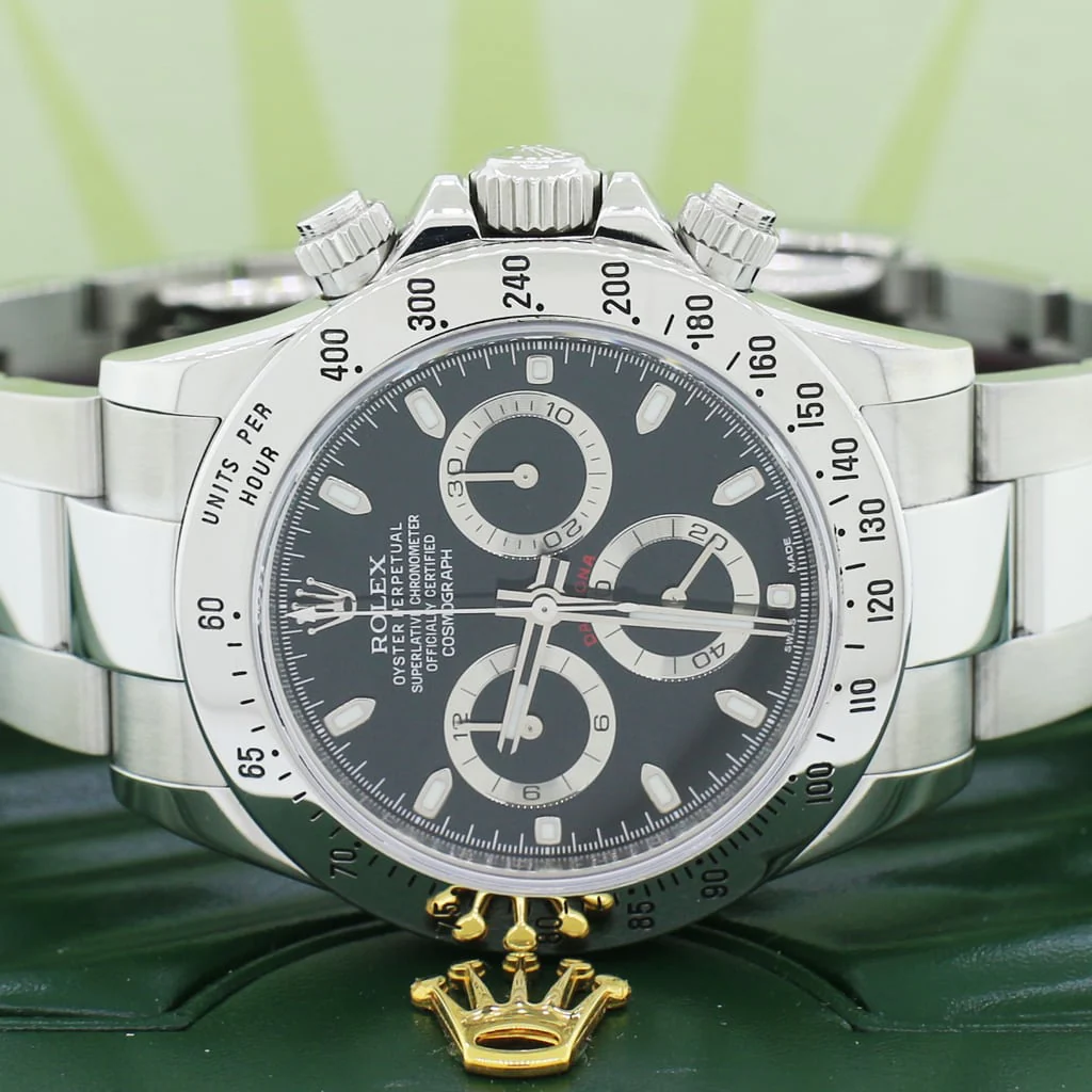 Rolex Cosmograph Daytona Black Dial 40MM Automatic Stainless Steel Mens Oyster Watch 116520 - Image 2